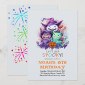 Uitnodiging verjaardagsfeestje Halloween kinderen  (Voorkant / Achterkant)