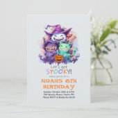 Uitnodiging verjaardagsfeestje Halloween kinderen  (Staand voorkant)