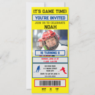 Uitnodiging verjaardagsfeestje ijshockeyticket