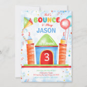 Uitnodiging verjaardagsfeestje jongen stuiters (Voorkant)