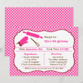 Uitnodiging verjaardagsfeestje koken (Voorkant / Achterkant)