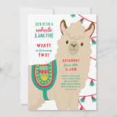 Uitnodiging verjaardagsfeestje Llama, neutraal ges (Voorkant)