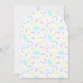 Uitnodiging verjaardagsfeestje met eenhoorn. (Achterkant)