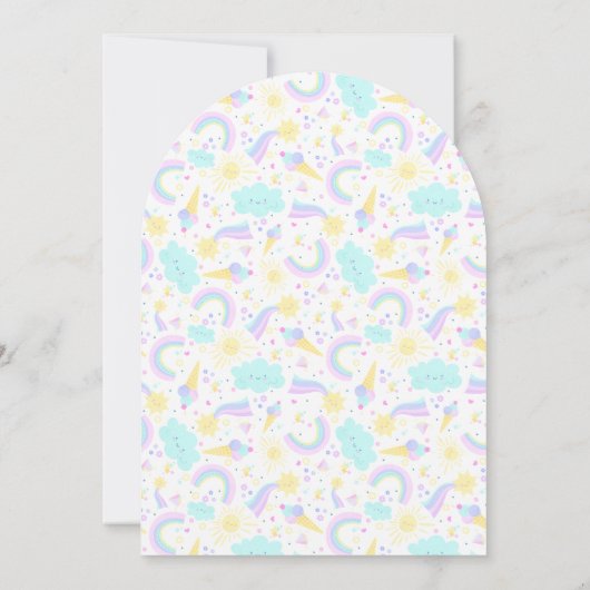 Uitnodiging verjaardagsfeestje met eenhoorn. (Achterkant)