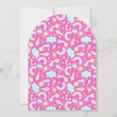 Uitnodiging verjaardagsfeestje met eenhoorn. (Achterkant)