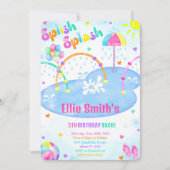 Uitnodiging Verjaardagsfeestje Splash Pad (Voorkant)