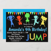 Uitnodiging verjaardagsfeestje springen (Voorkant / Achterkant)