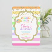 Uitnodiging verjaardagsfeestje tekenen, Art-verjaa (Staand voorkant)