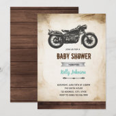 Uitnodiging verjaardagsfeestje vintage motorfiets  (Voorkant / Achterkant)