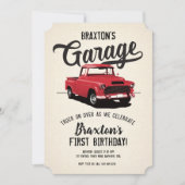 Uitnodiging verjaardagsfeestje vintage vrachtwagen (Voorkant)