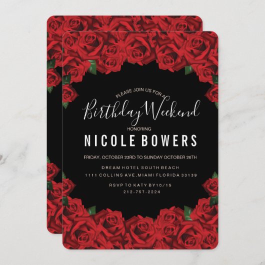 Uitnodiging verjaardagsweekendprogramma (Voorkant / Achterkant)