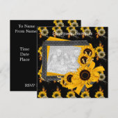 Uitnodiging Verloving Foto Zonnebloem Lijst (Voorkant / Achterkant)