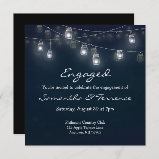 Uitnodiging Verloving Lantaarntjes Metselwerkpotte (Voorkant / Achterkant)