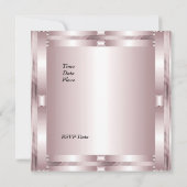 Uitnodiging Verloving Roze Kunst Deco Floral (Achterkant)