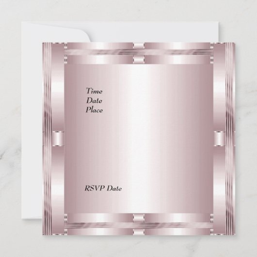 Uitnodiging Verloving Roze Kunst Deco Floral (Achterkant)