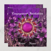 Uitnodiging Verloving Weddenschap Paarse Vloer (Voorkant / Achterkant)