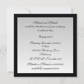 Uitnodiging Verlovingsglamour Abstract Zwart Foto (Achterkant)