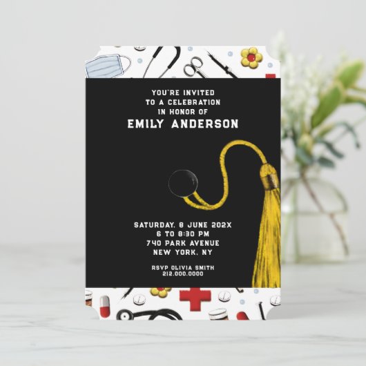 Uitnodiging verpleegsters afstudeerfeest (Staand voorkant)