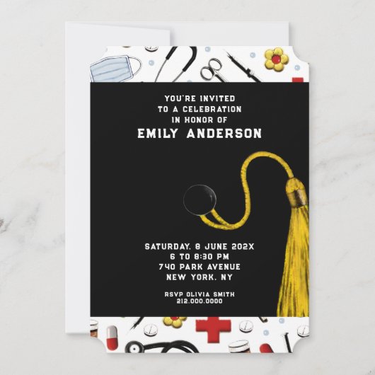 Uitnodiging verpleegsters afstudeerfeest (Voorkant)