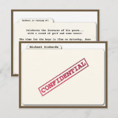 Uitnodiging Vertrouwelijke map voor verrassingen (Voorkant / Achterkant)