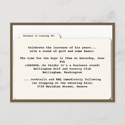 Uitnodiging Vertrouwelijke map voor verrassingen (Achterkant)