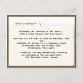 Uitnodiging Vertrouwelijke map voor verrassingen Briefkaart (Achterkant)