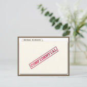 Uitnodiging Vertrouwelijke map voor verrassingen Briefkaart (Staand voorkant)