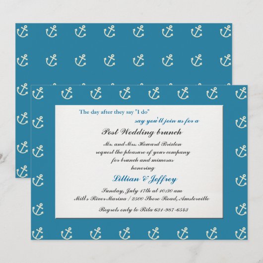 Uitnodiging via ankergrens (Voorkant / Achterkant)