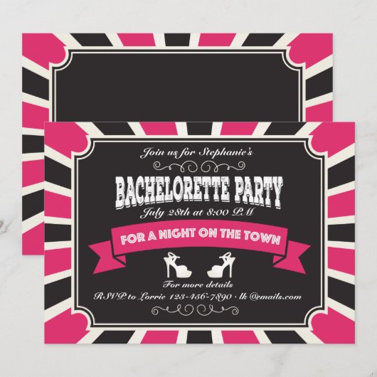Uitnodiging via Hot Bachelorette (Voorkant / Achterkant)