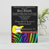 Uitnodiging via Tastful Electric Guitar Birthday (Staand voorkant)