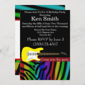 Uitnodiging via Tastful Electric Guitar Birthday (Voorkant / Achterkant)