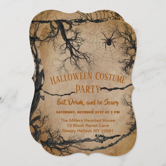 Uitnodiging via Twisted Tree Halloween (Voorkant / Achterkant)