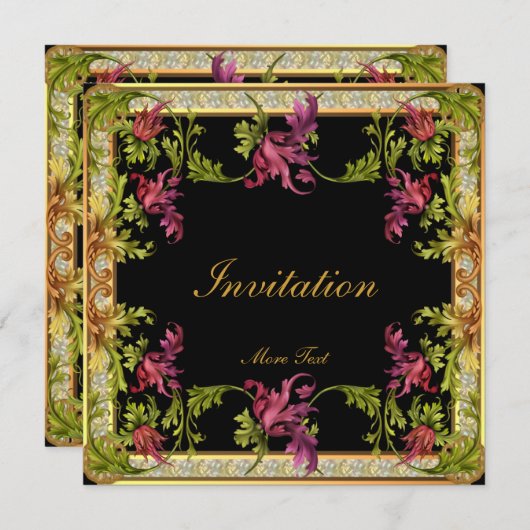 Uitnodiging Victoriaans Lijst (Voorkant / Achterkant)