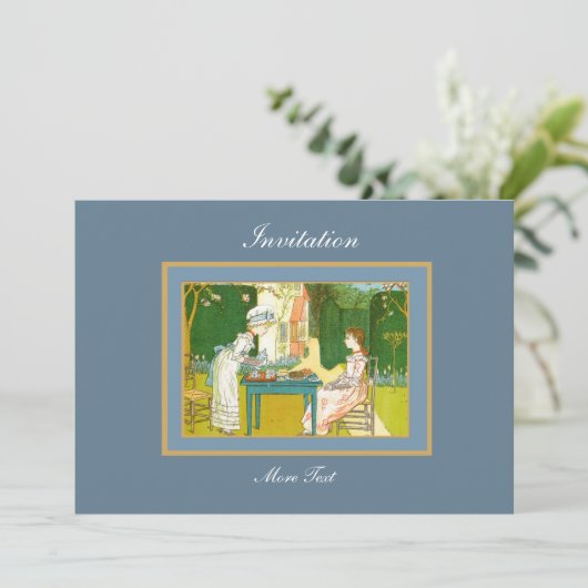 Uitnodiging  Victoriaans Tea Partij (Staand voorkant)