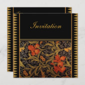 Uitnodiging  Victoriaans William Morris (Voorkant / Achterkant)