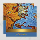 Uitnodiging  Victoriaans William Morris Floral (Voorkant / Achterkant)