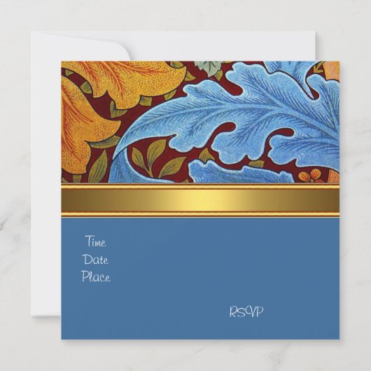 Uitnodiging  Victoriaans William Morris Floral (Achterkant)