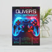 Uitnodiging videospelpartij (Staand voorkant)