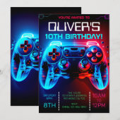 Uitnodiging videospelpartij (Voorkant / Achterkant)