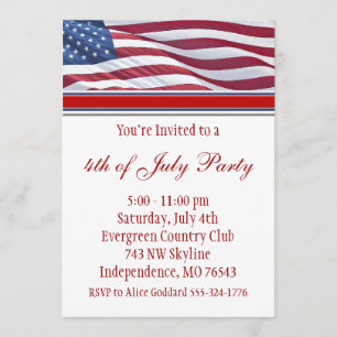 Uitnodiging vierde juli of Campaign Party