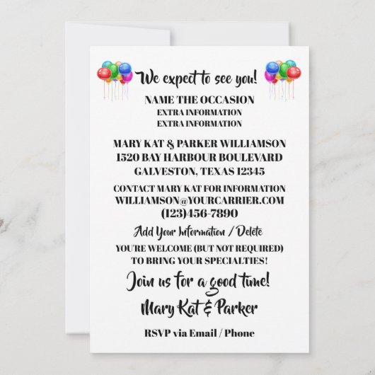 Uitnodiging viering (Achterkant)