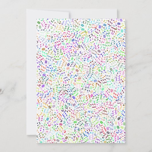 Uitnodiging vijfde verjaardag - Muziekthema (Achterkant)