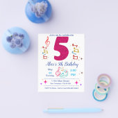 Uitnodiging vijfde verjaardag - Muziekthema Flyer (Enkel)