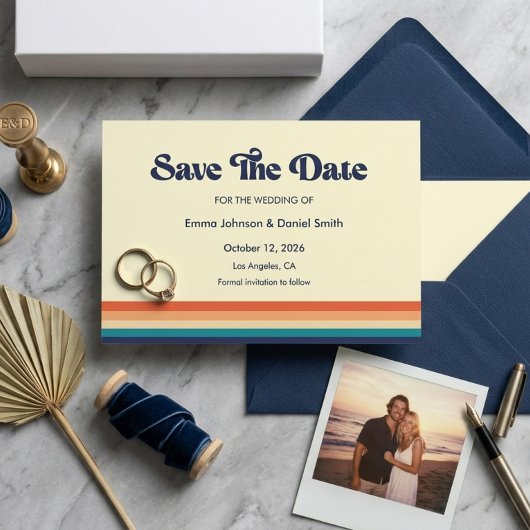 Uitnodiging 'Vintage Vibes Save the Date'