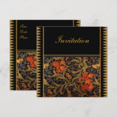 Uitnodiging Vintage Victoriaans William Morris (Voorkant / Achterkant)