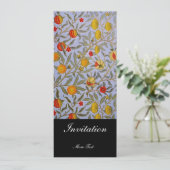 Uitnodiging Vintage Victoriaans William Morris Blo (Staand voorkant)