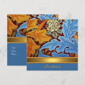 Uitnodiging Vintage Victoriaans William Morris Blo (Voorkant / Achterkant)