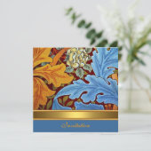 Uitnodiging Vintage Victoriaans William Morris Blo (Staand voorkant)
