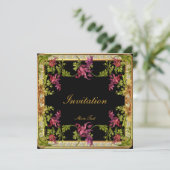 Uitnodiging Vintage Victoriaanse Bloem Frame (Staand voorkant)