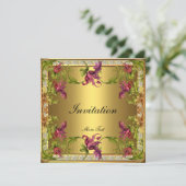 Uitnodiging Vintage Victoriaanse Bloem Frame (Staand voorkant)